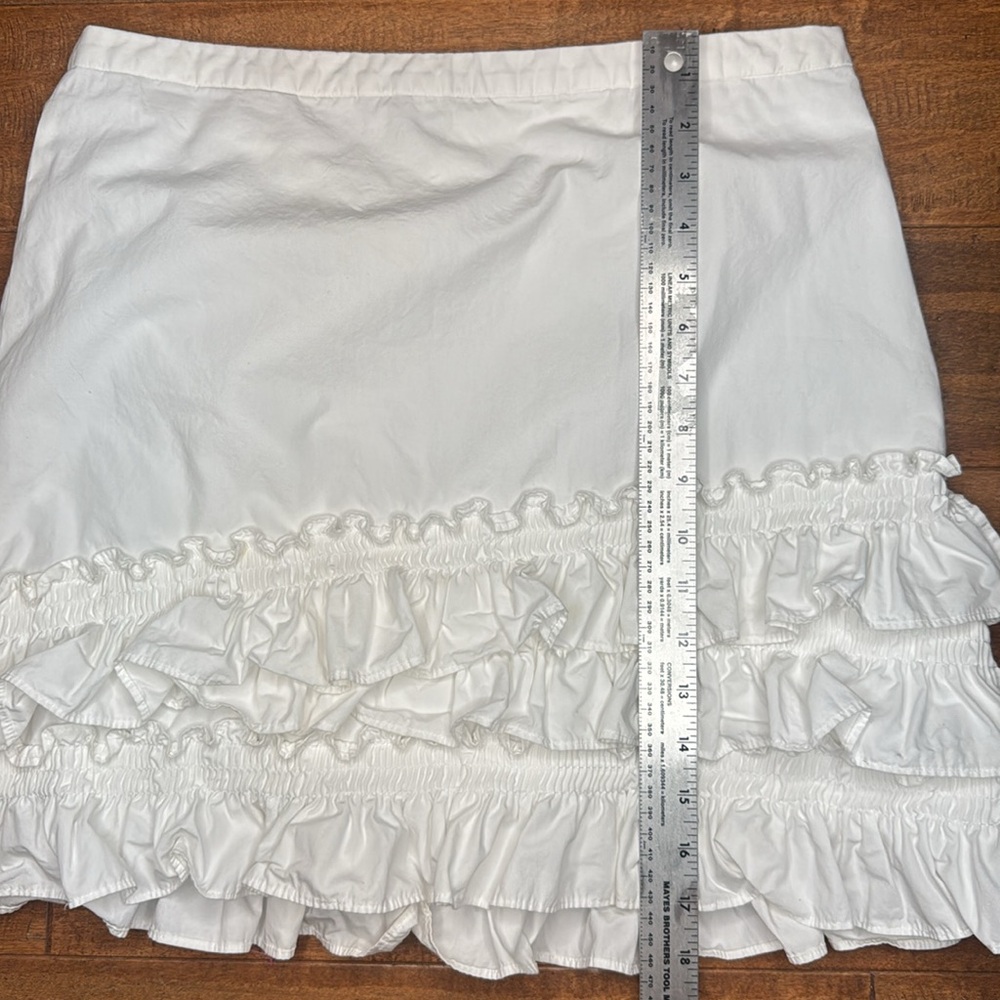 J. Crew‎ Ruffle Skirt in White Cotton-Poplin - size 8 - Picture 14 of 15